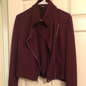 EXPRESS - Cloth Moto Jacket, maroon